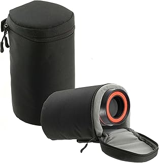 Navitech Black Water Resistant Camera Lens Protective Case Pouch - Compatible With Sony FE 24mm f/1.4 GM Lens
