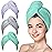 Hicober Microfiber Towel, Turbans for Wet Hair, Drying Wrap Towels for Curly Hair Women Towel Wrap for Kids-Purple,Green,Grey-Pack of 3
