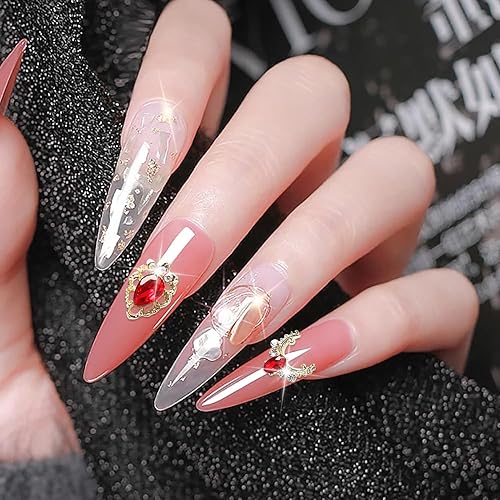 Miniatura 12 de 30 Pcs Heart Nail Charms and Crystals for Nails Heart Charms for Nails Green Blue Red Heart Nail Rhinestones Big Crystals Nail Gems 3D Heart