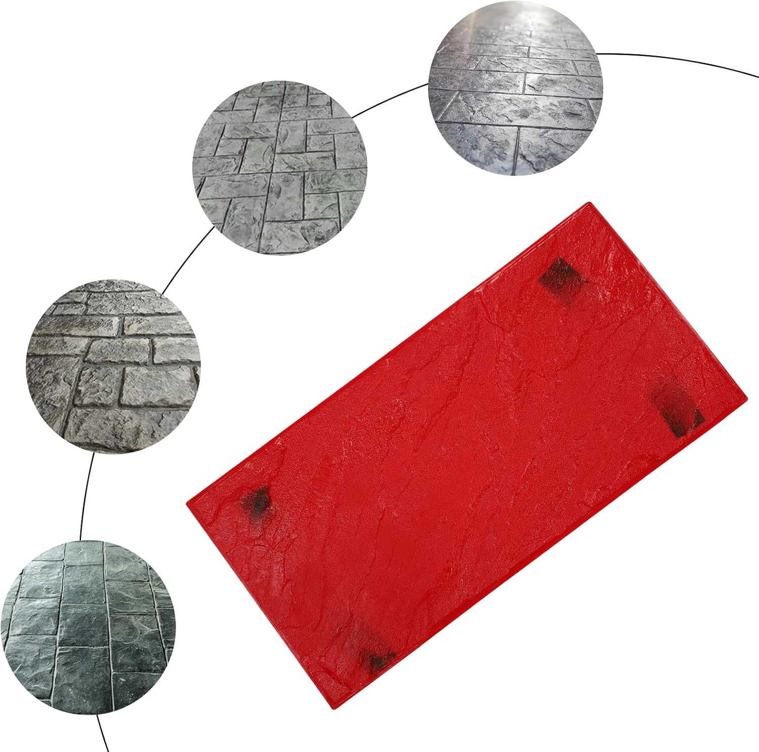 Concrete Stamp Mat,Rectangular Stone Tile Texture Concrete Texture Mat,Seamless Concrete Texture Skin,Concrete Mold 23.6 * 12 * 0.5inch for Decorative Concrete, Plaster, Cement