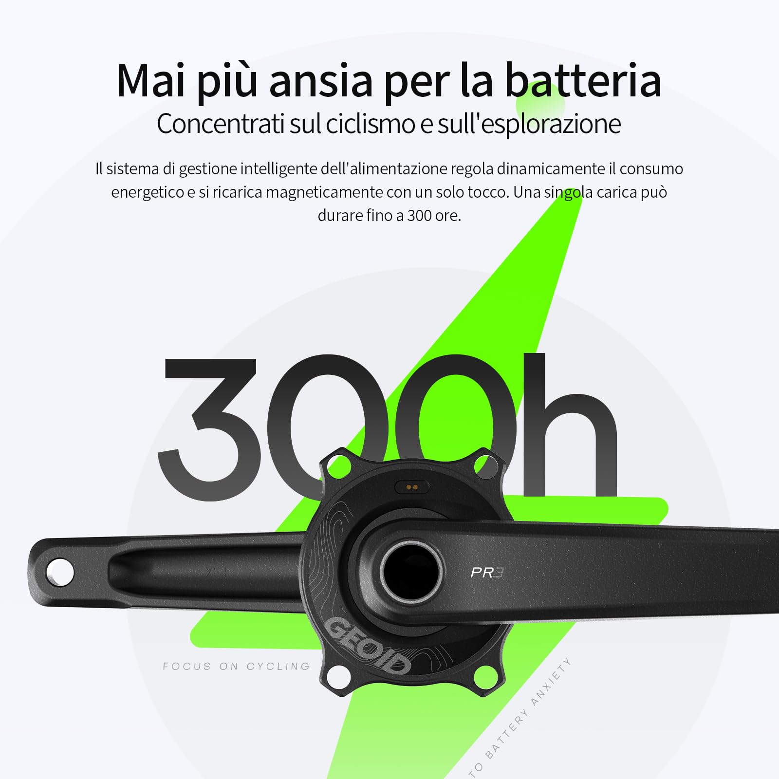 GEOID PM500 Misuratore di Potenza per Bici da Strada - Crankset Guarnitura Leggera 680g con Precisione ±1.5%, Batteria 300 Ore, 110 BCD, Bluetooth/Ant+, IPX7 Impermeabile