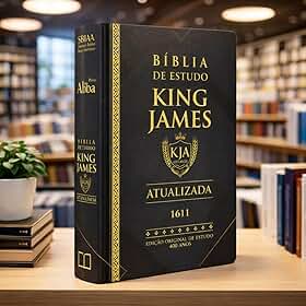 Biblia de Estudo King James | KJA | Letra Grande | Capa Dura | Gold Black