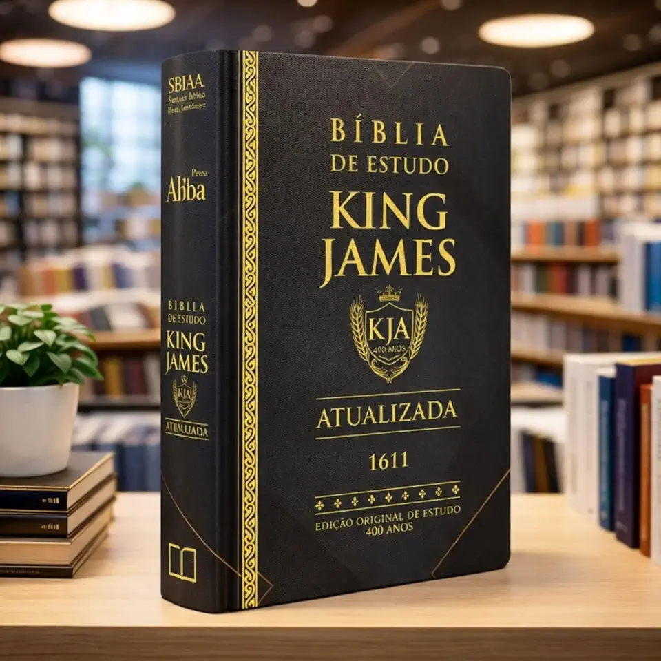Biblia de Estudo King James | KJA | Letra Grande | Capa Dura | Gold Black
