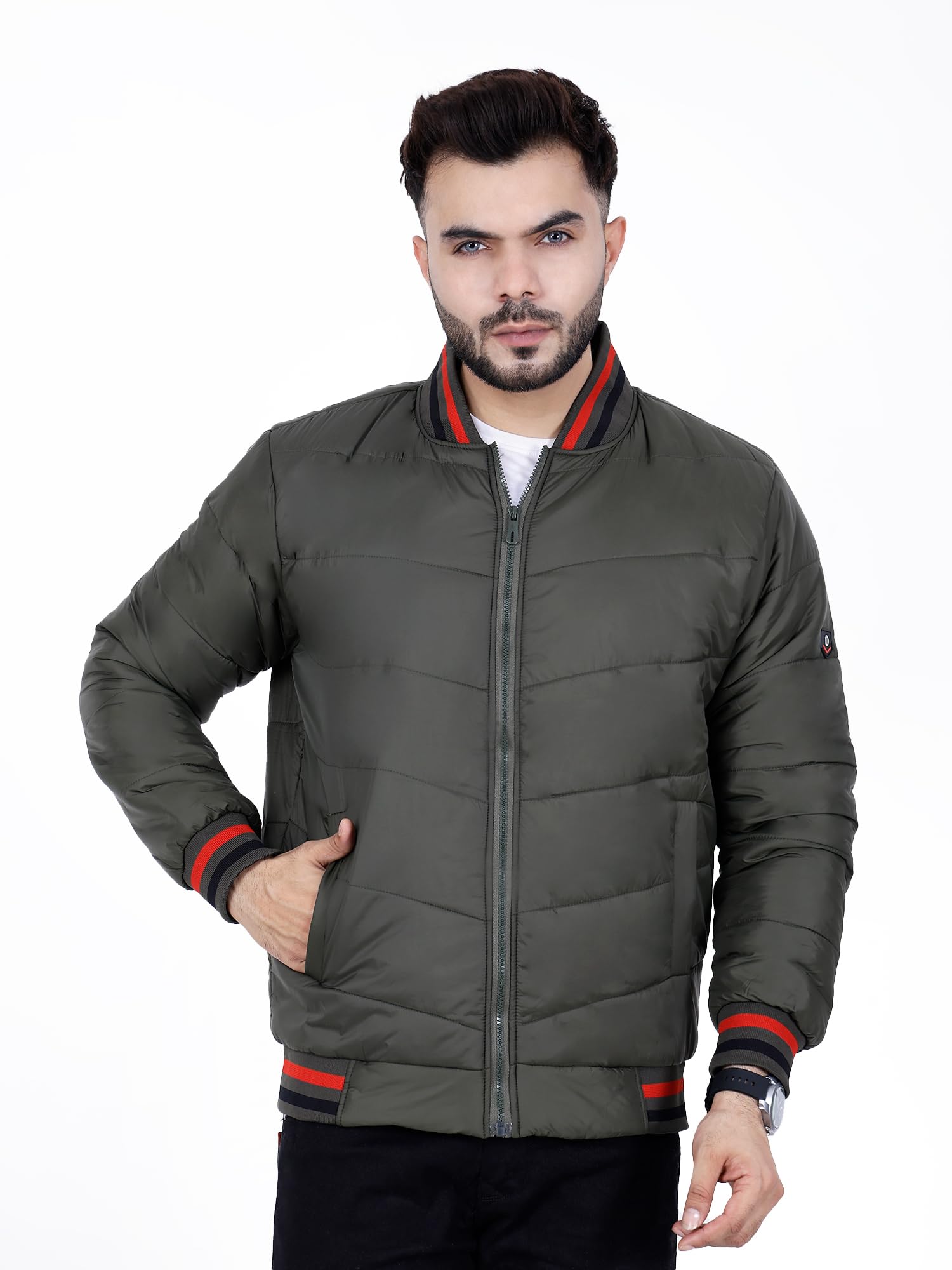 Jacket For Men Casual Zipper Bomber For Winter-image-10