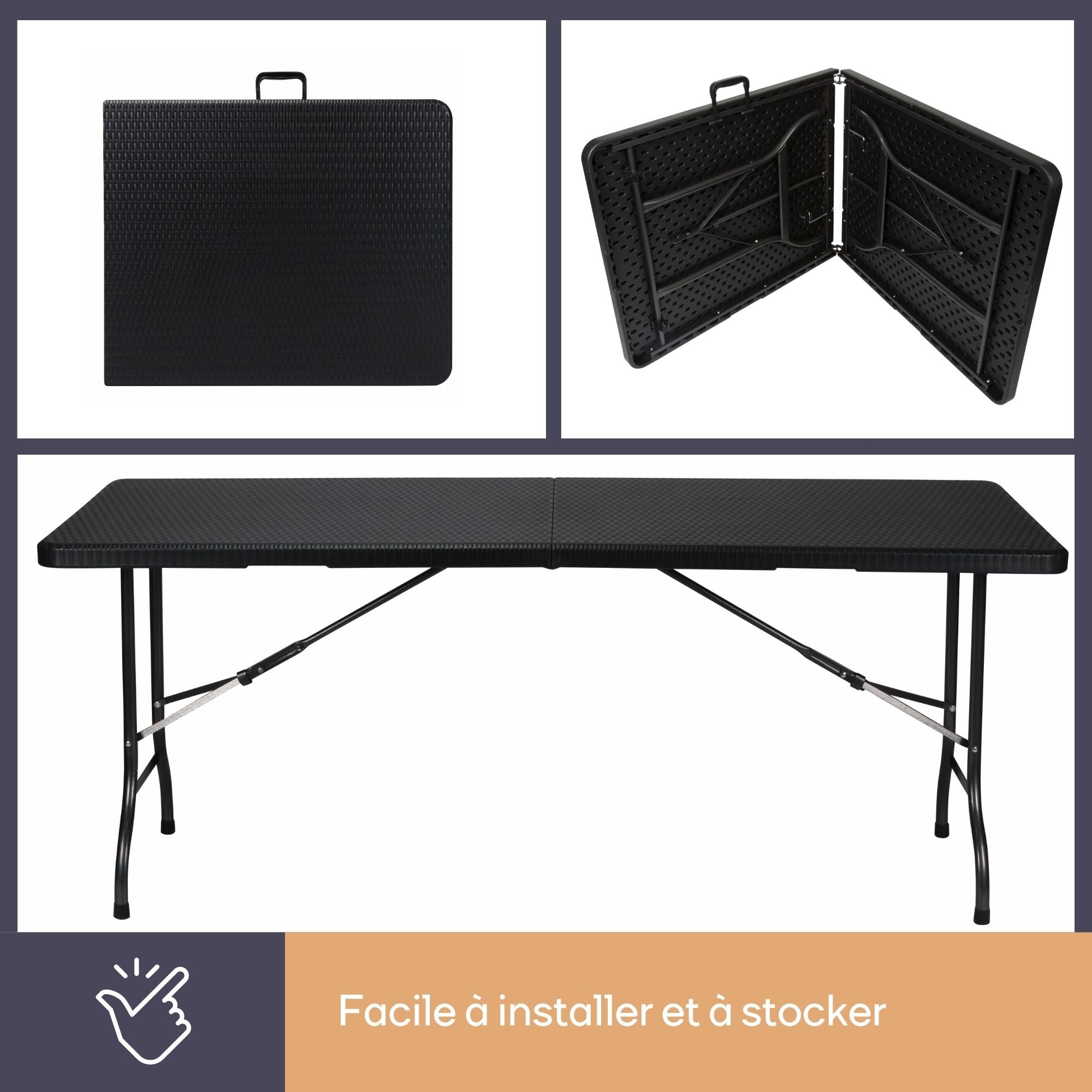 PEREL FP180R Table Pliante Multicolore 180 x 75 x 74 cm