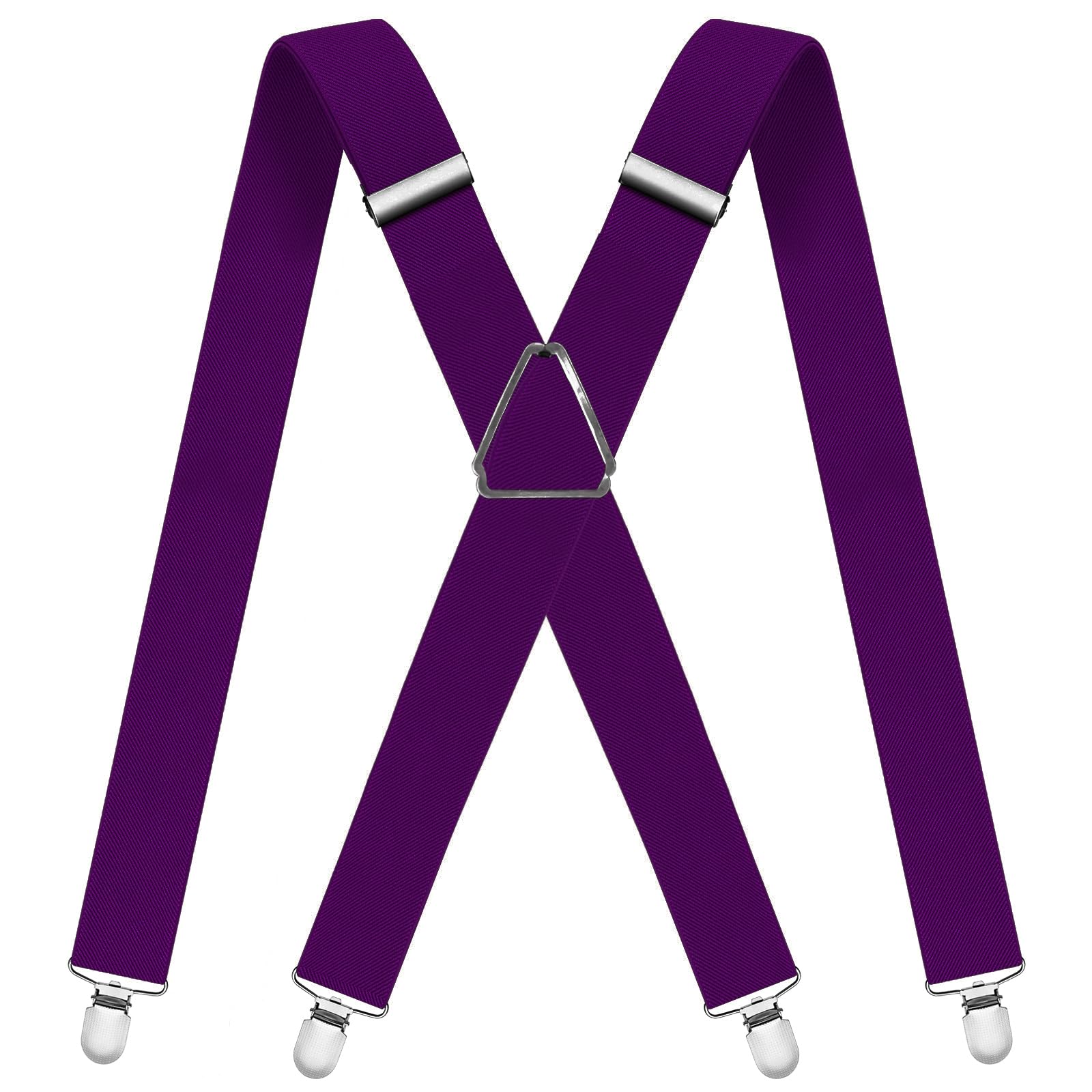 WOXVM Mens Suspenders Adjustable Braces with 4 Strong Metal Clips Elastic X Back Heavy Duty Suspender for Men and Women