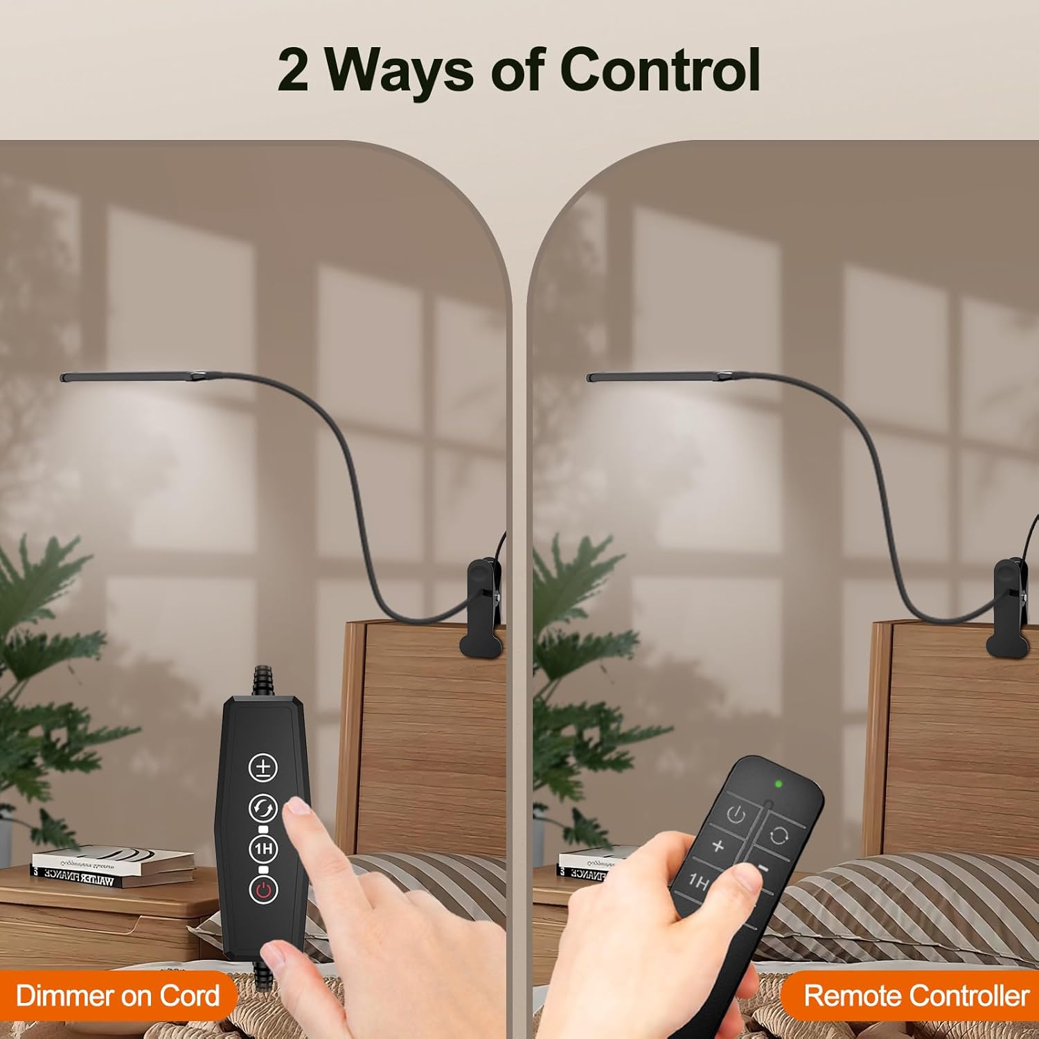 Desk Lamp with Remote, 3 Color & 5 Brightness & 77LED Dimmable Reading Lamp, 15.7'' Flexible Gooseneck Clamp Lamp, Eye-Caring Clip on Light with Adapter for Reading Study Workbench Drafting