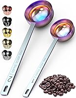 Vista 13 de Orblue Juego de cucharas de café de alta calidad, 1 cucharada (0.5 fl oz) y 2 cucharadas (1.0 fl oz), cuchara medidora de café de acero inoxidable