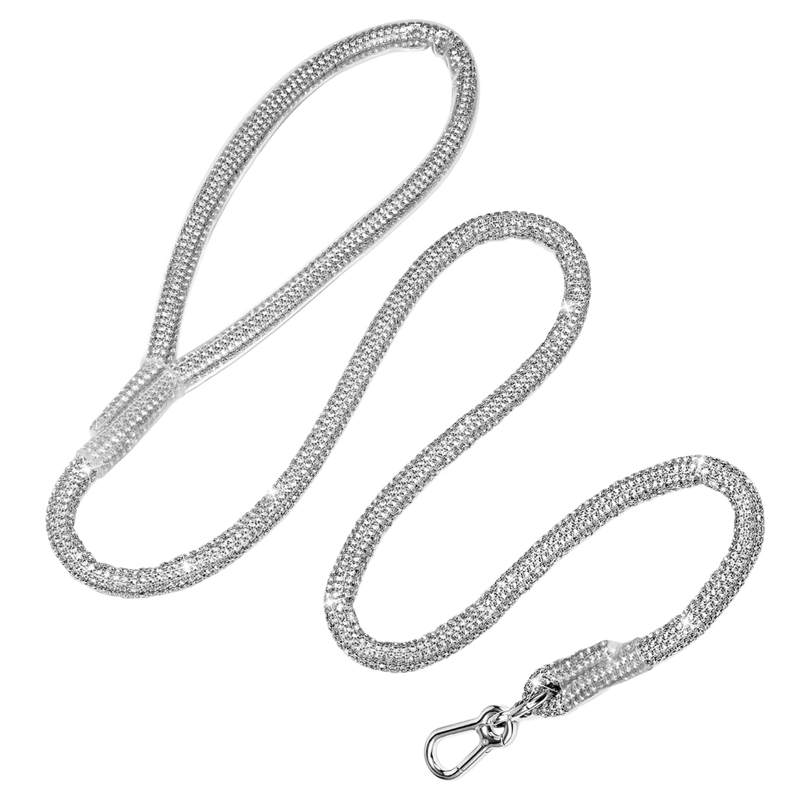 Woofuu Stylish and Luxurious Rhinestone Pet Leash,60 Inches Full Diamonds Design for Wedding and Everyday Walking,Sparkly Rhinestones Dog Leash for Dogs Cats