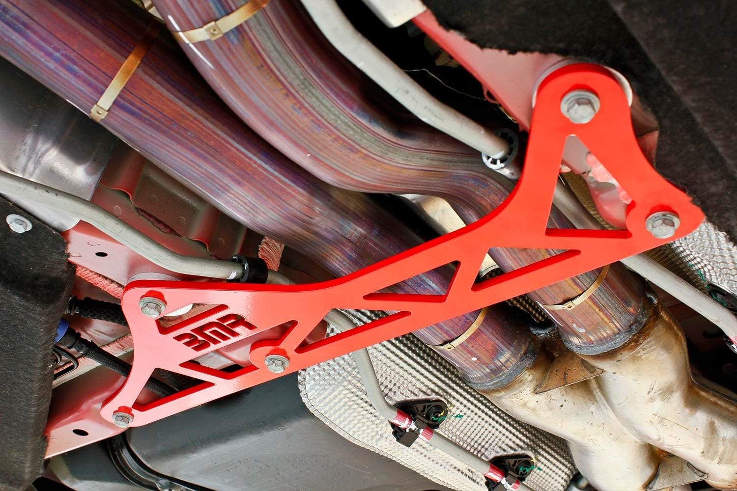 BMR Suspension DTB005R Driveshaft Tunnel Brace 2016-Up Camaro Red Steel