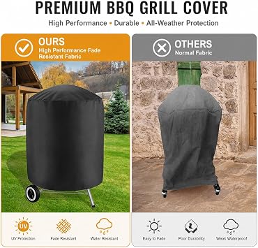 Grill Cover for LotusGrill LotusGrill Classic, Outdoor BBQ Grill Cover with Drawstring, Dust Rain Sun Protection, Oxford Heavy Duty Patio Grill Cover,A Black