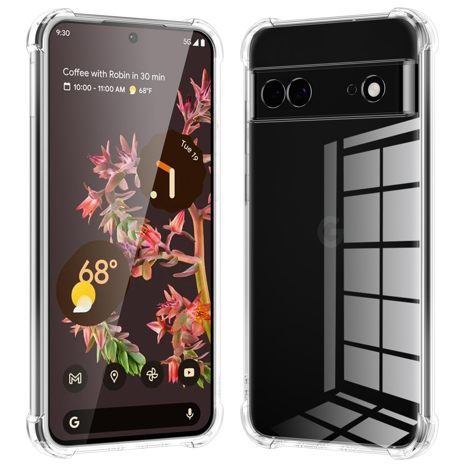 – Clear Case for Google Pixel 6 6.4-Inch, Airbag Corners Shockproof Bumper Protective Phone Cover Non-Yellowing, Anti-Scratch Transparent Case for Pixel 6 5G