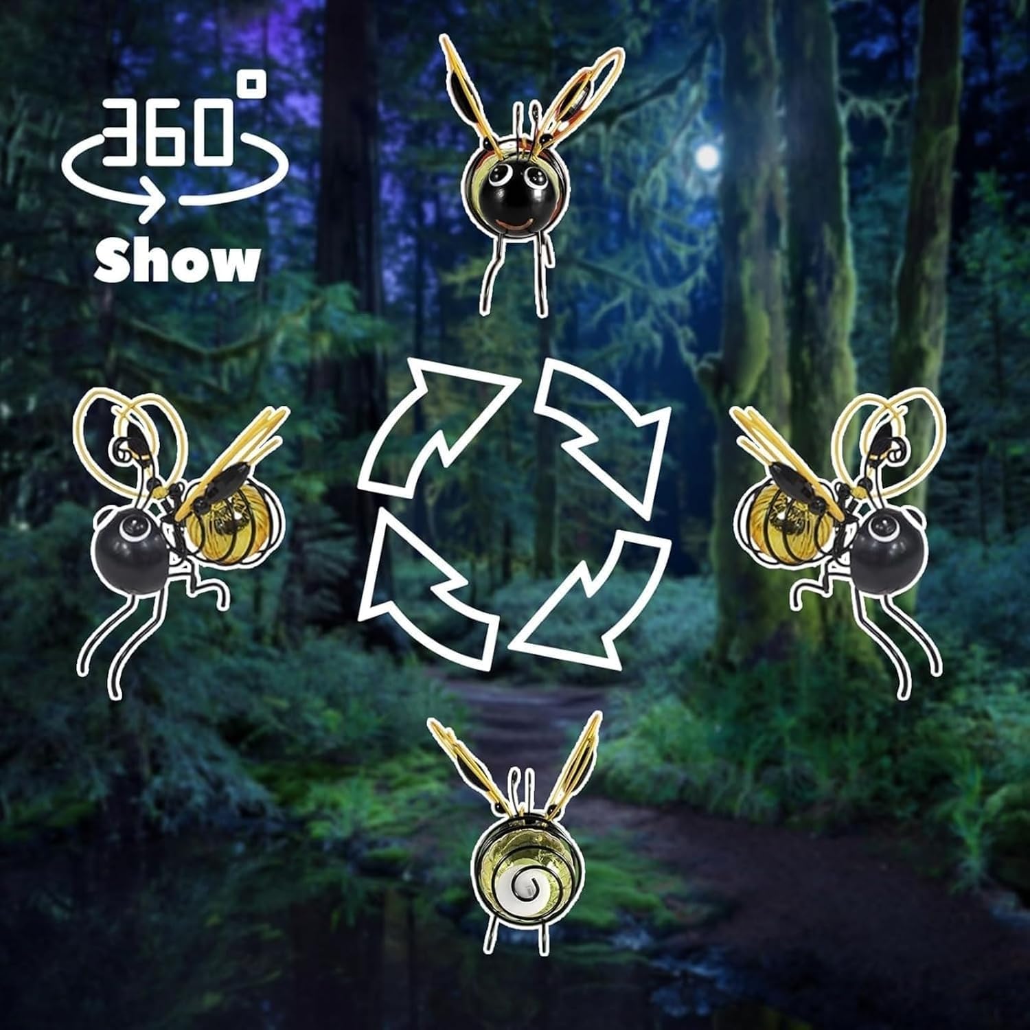 Solar Bees Lights Outdoor,Hanging Bee Solar Garden Light, Suitable for Terrace, Balcony, Courtyard Decoration, Festival, Housewarming (one Each)