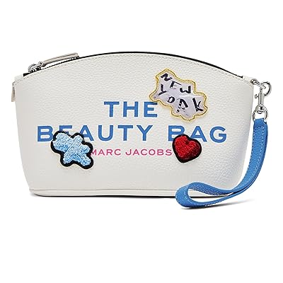 Marc Jacobs The Sticker Patch Beauty Bag Cosmetic Case White, Leather