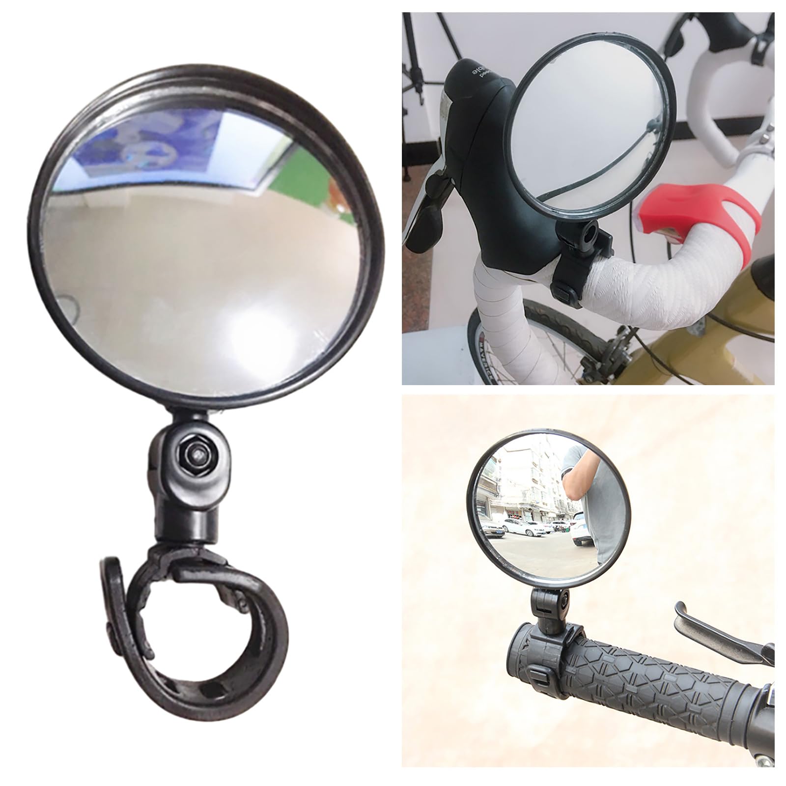 QIEIEI 360 Degree Rotatable Bike Rear View Glasses for Bike Bicycles Flexible Cycling Accessories Rear View Glasses Set