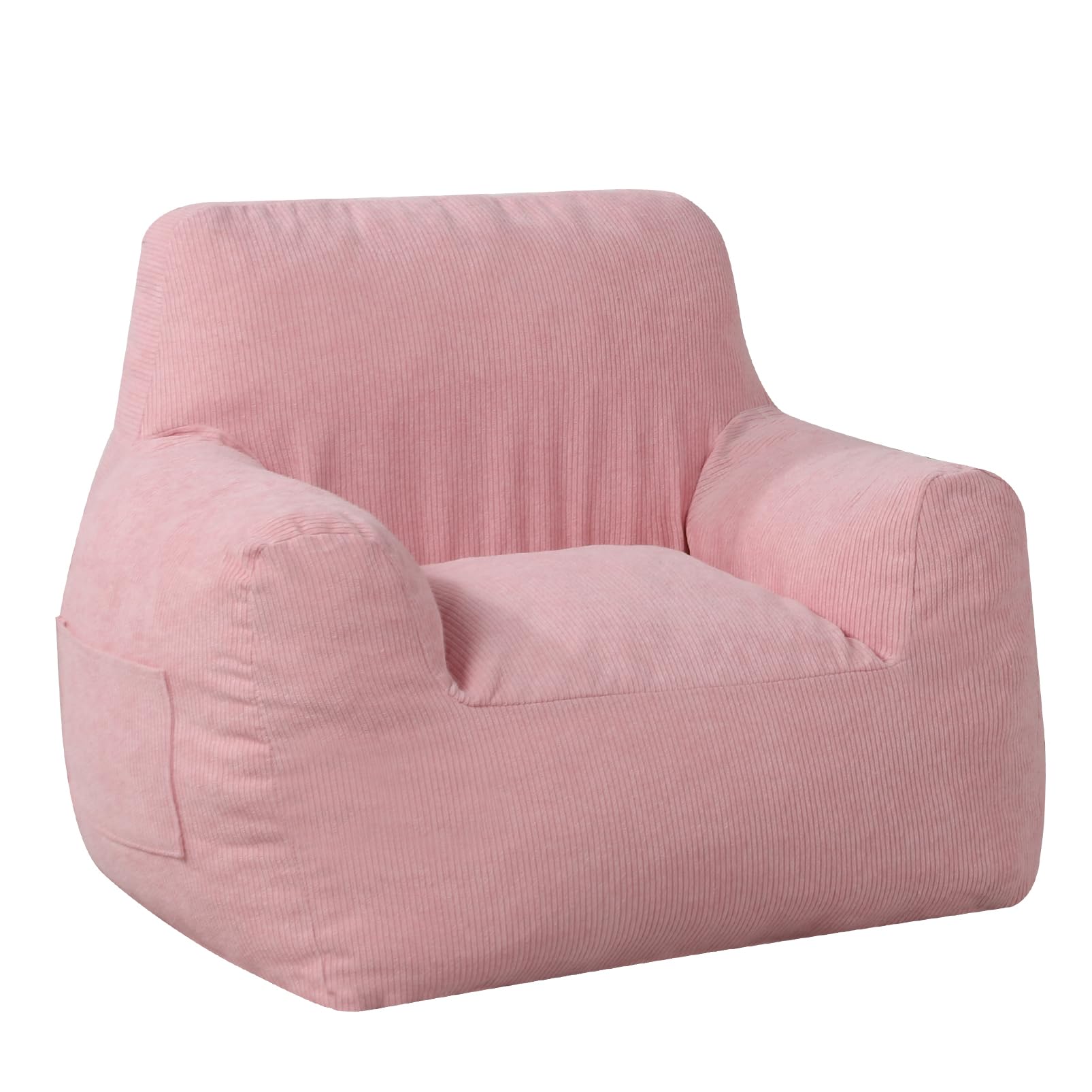 Yoonnie room Bean Bag Chair for Kid,Shered Foam Filled Bean Bag Sofa,Toddler Chair with Corduroy Fabric,Kids Chair for 3 Years Kid Playing (Pink)