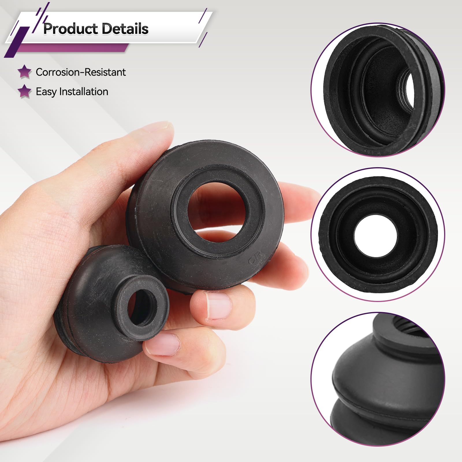 Dust Cover Boot Rib Dust Covers Universal Car Steering Ball Joint Dust Cover Boots Kit - 14 ...