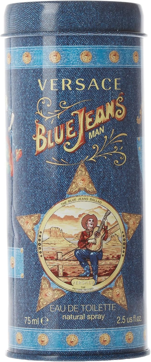 Amazon.com : Versace Blue Jeans for Men Eau de Toilette Spray, 2.5