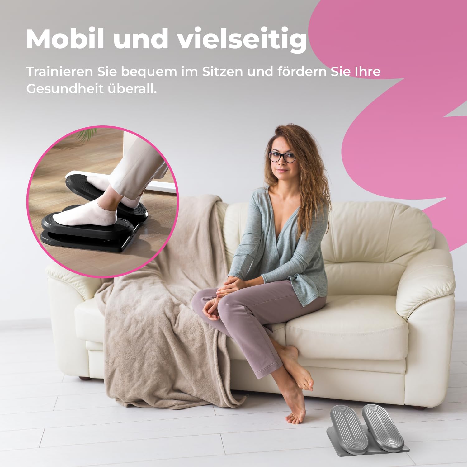 Spacetronik Ergonomische Fußstütze Schreibtisch mit Mini-Stepper-Funktion | Fußablage Schreibtisch mit Rutschfeste Basis, Fitness und Entspannung, Home Office Gadgets