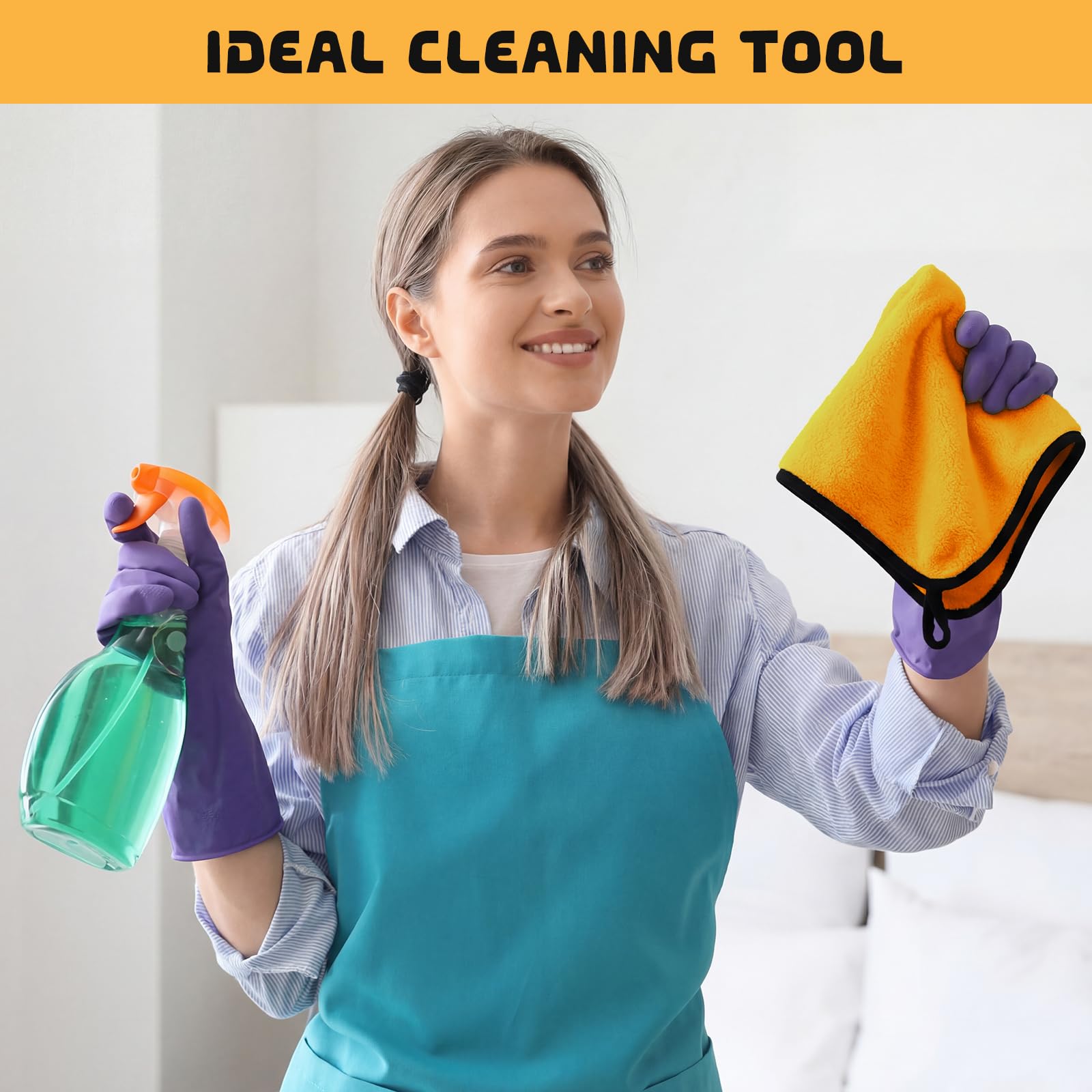 Tallew 100 Pcs Microfiber Towels 16 Inch x 16 Inch Microfiber Cloth Car Drying Towels for Cars Washing — view 3