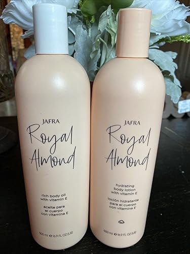 JAFRA Aceite corporal y loción corporal Royal Almond Tamaño grande 16.9oz cada uno