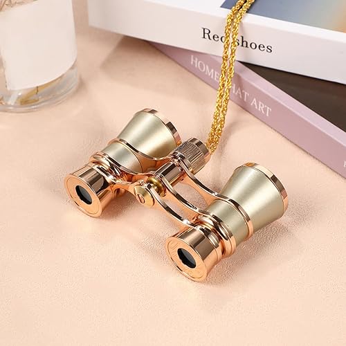 Miniatura 4 de Scicalife Gafas de teatro 3X25 binoculares de ópera, binoculares con cadena, binoculares de gran angular HD, prismáticos de visión para observación