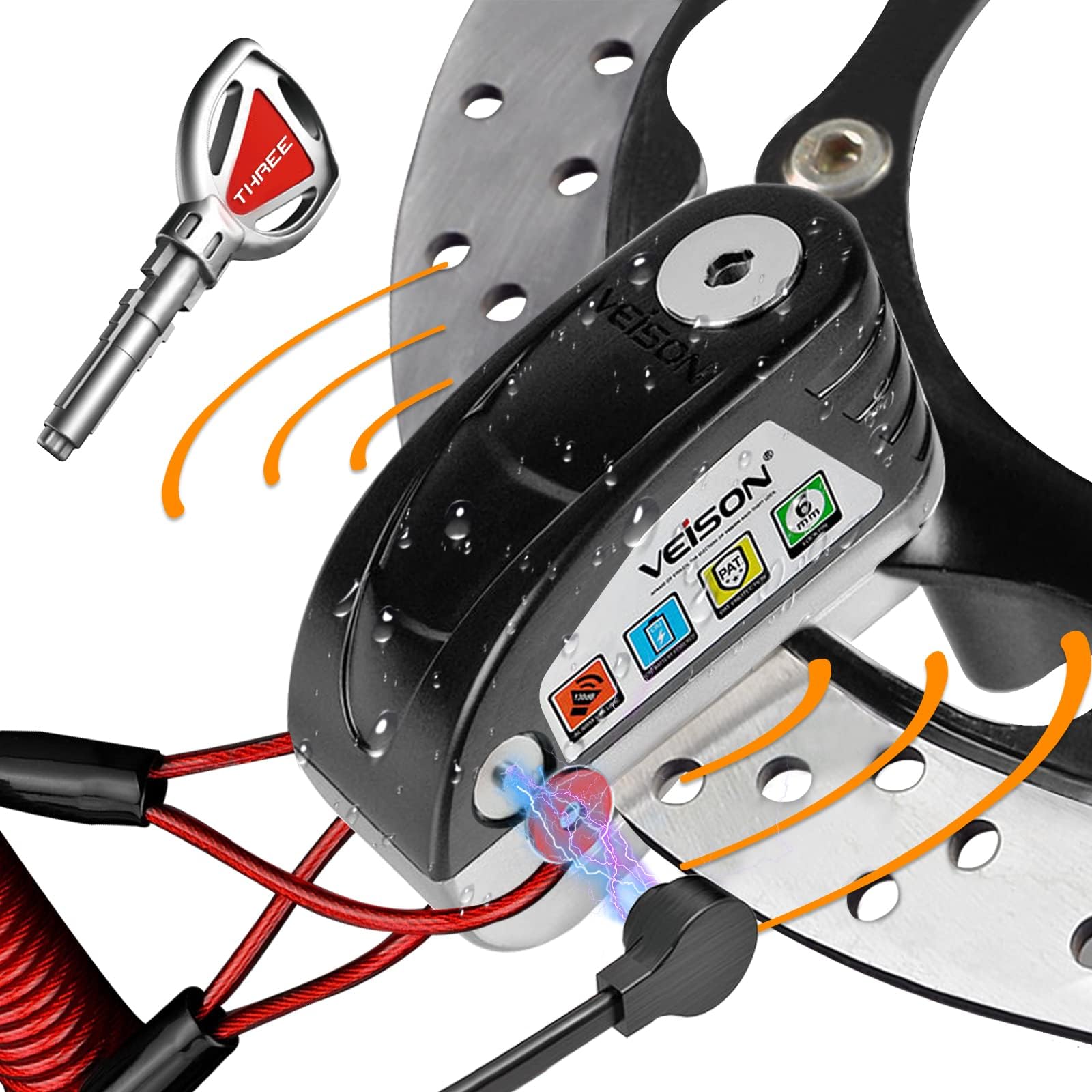 ROCKBROS Disc Brake Lock Motorcycle Alarm Lock AntiTheft