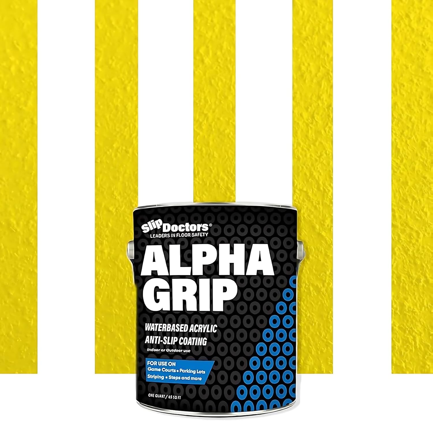 Alpha Grip Non-Slip Paint for Concrete & Asphalt – Non-Skid Coating Ideal for Striping Parking Lots, Playgrounds & Pavements (Black, 1 Gallon)