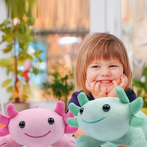 Miniatura 35 de Axolotl - Juguete de peluche, suave y lindo ajolote de 10.8 pulgadas, almohada de felpa de algodón de peluche Kawaii Salamandra Animal para niños