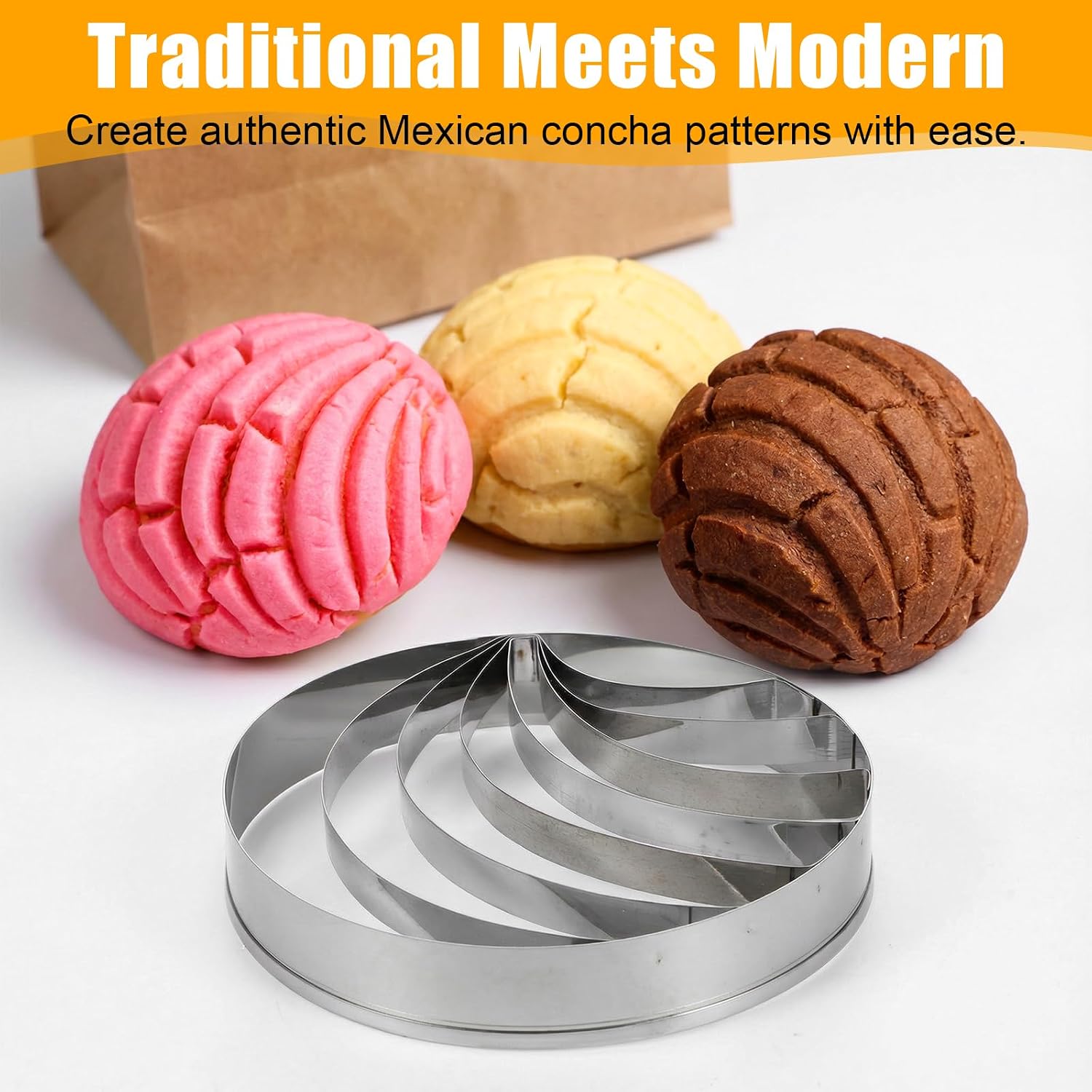 Mexican Bread Concha Cutter, Stainless Steel Concha Stamp Two Sided