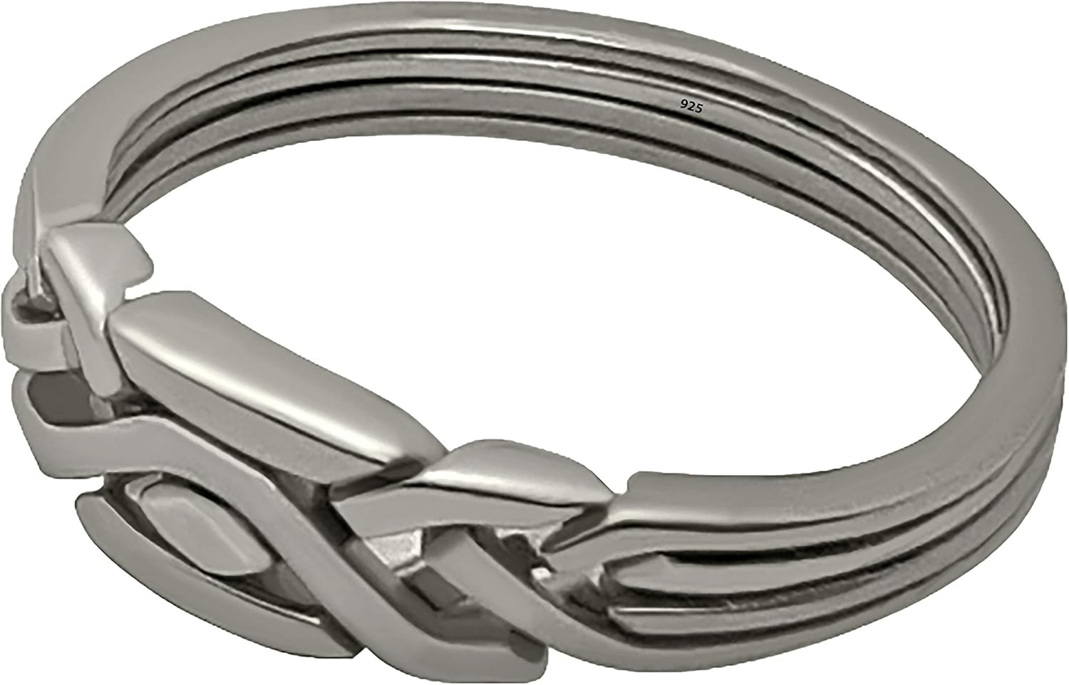 Fall Apart design 4 Band Handmade Puzzle Ring 925 Sterling Silver Interlocking Knott Ring Women Men Unique ring Gift for him, gift for her gift for dad all size