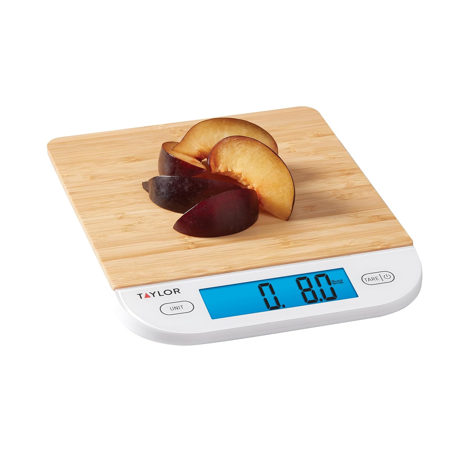 Taylor Digital Eco-Friendly Bamboo Kitchen Food Scale, 15 Pound Capacity, Natural