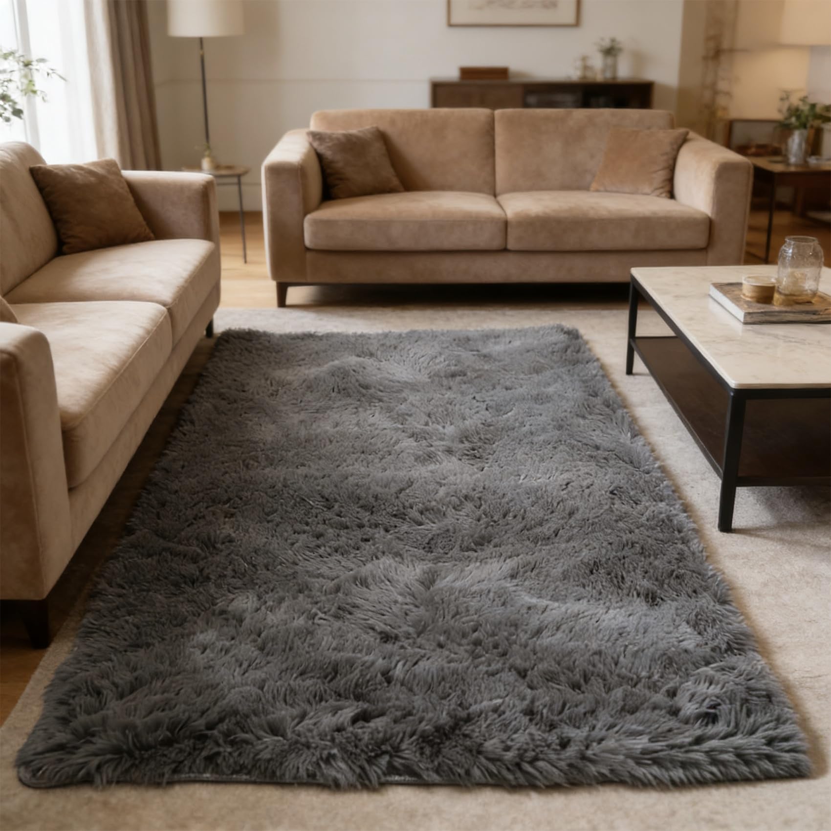 Tapis de salon antidérapant et facile à entretenir pour éviter les glissades