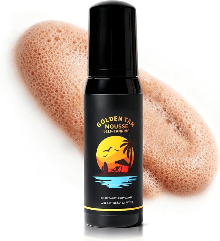 Self Tanner Mousse, Sunless Self Tanning Foam Mousse Natural Bronzer Skin for Body, Hydrating Express Body Tanner, Streak Free, Fast Drying, Long Lasting Fake Tan for Women Men, 3.38 Fl Oz