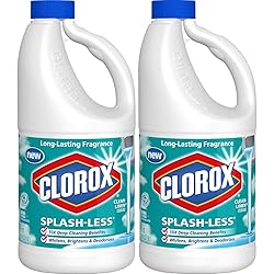Clorox Splash-Less Bleach, Clean Linen Scent, 55 Ounces, 2 Pack (110 Ounces Total), Real Bleach Made Simple™