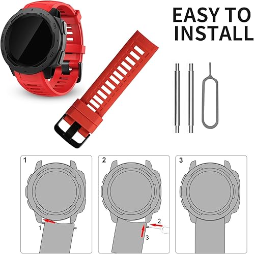 Miniatura 64 de Correa de repuesto para reloj Garmin Instinct, correa de silicona suave compatible con Garmin Instinct 2/Solar/Tactical Pizarra
