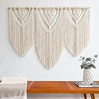 Vista 5 de Achart Colgante de Macramé para Pared Grande- Decoración de Pared Boho- Arte de Pared Grande- Decoración de Pared para Sala de Estar- Tapiz