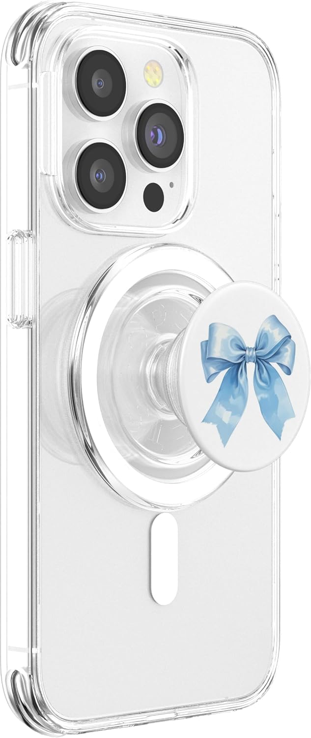 Light Blue Bow Coquette PopSockets PopGrip for MagSafe