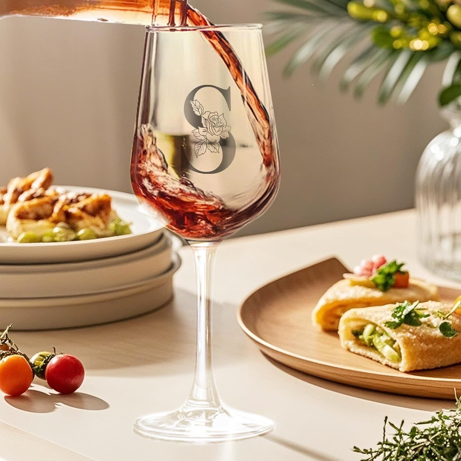 Personalized Wine Glass Gifts for Women, Monogrammed A-Z Wine Glass with Gift Box & Greeting Card, Customized Wine Glasses Initial Wine Glasses Gift for Birthday, Mothers Day, Best Friend, Sister (S) - Image 5