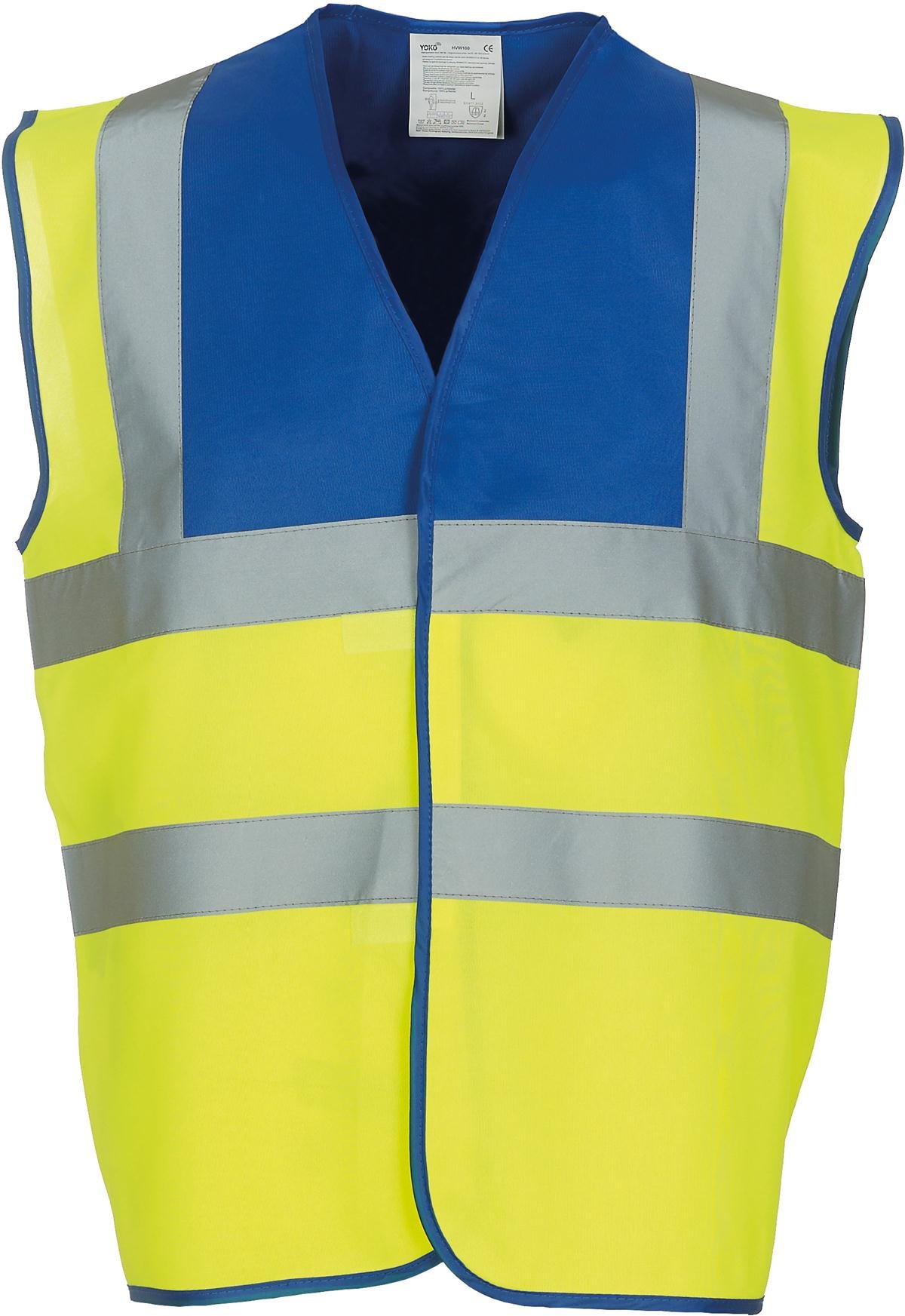 Yoko Hi Vis 2 Band And Braces Waistcoat (hvw100) S Royal Yoke/ Yellow โ image 1