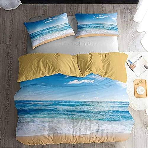 Miniatura 8 de Funda de edredón tamaño Queen, moderno juego de ropa de cama reversible de mármol para adultos, funda de edredón suave de lujo con 2 fundas de