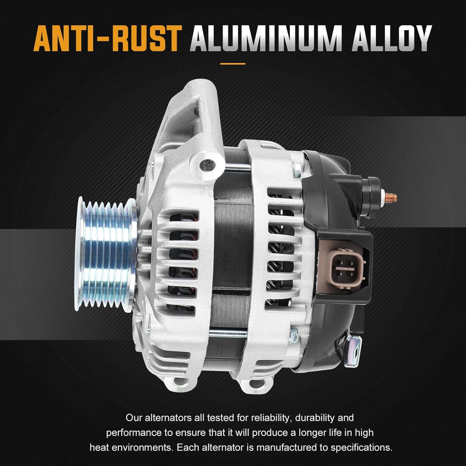 New Alternator 13980N for Acura Csx 2.0L 2006-2008, Tsx 2.4L 2004-2008, for Honda Accord 2.4L 2003-2007, Civic 2.0L 2006-2011, Cr-V 2.4L 2007-2011, Element 2.4L 2003-2011 Replace # AND0257 104210-3290