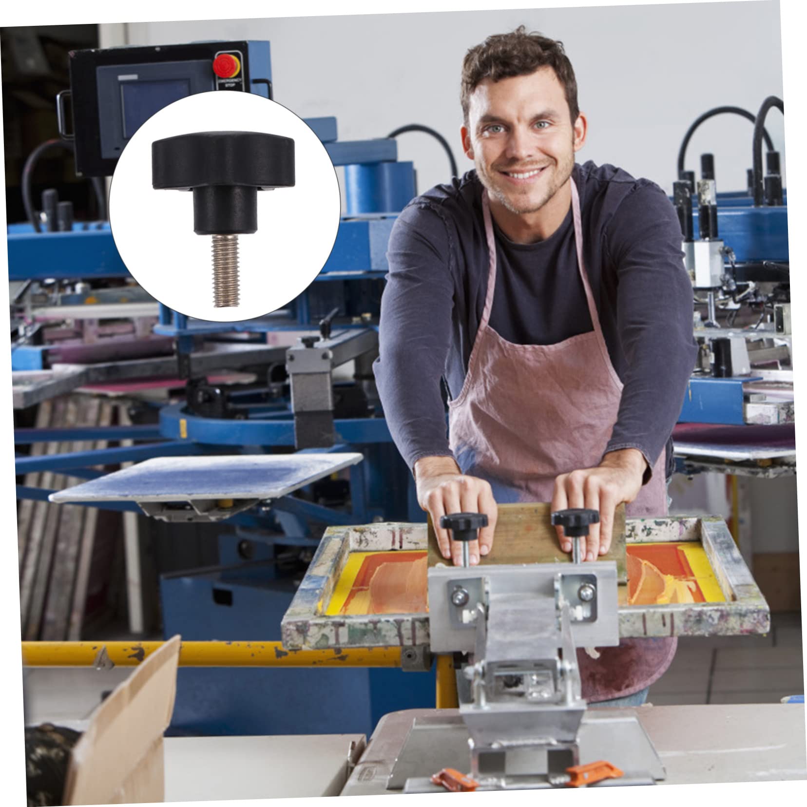 CIYODO 10pcs Star Knob Clamp Handle Nuts White Star Knobs for Machinery Male Thread for Woodworking