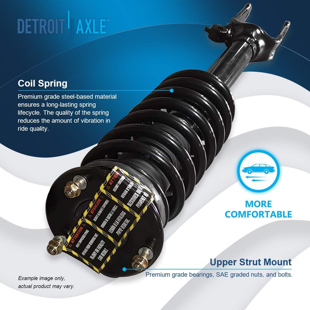 Detroit Axle - Front Strut for Mercedes-Benz GL320 GL350 GL450 ML320 ML350 ML450 ML500, Complete Strut w/Coil Spring Assembly Quick Install Ready Shock Replacement
