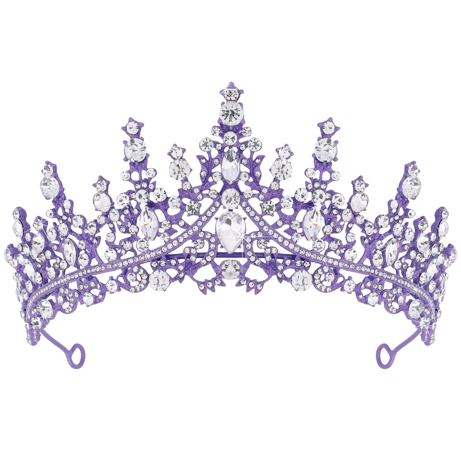 TOBATOBA Tiaras for Women, Dark Purple Tiara Crowns for Women, Wedding Tiara for Bride Queen Crown, Royal Princess Quinceanera Headpieces for Birthday Prom Pageant Halloween Cosplay Accessories-image-31