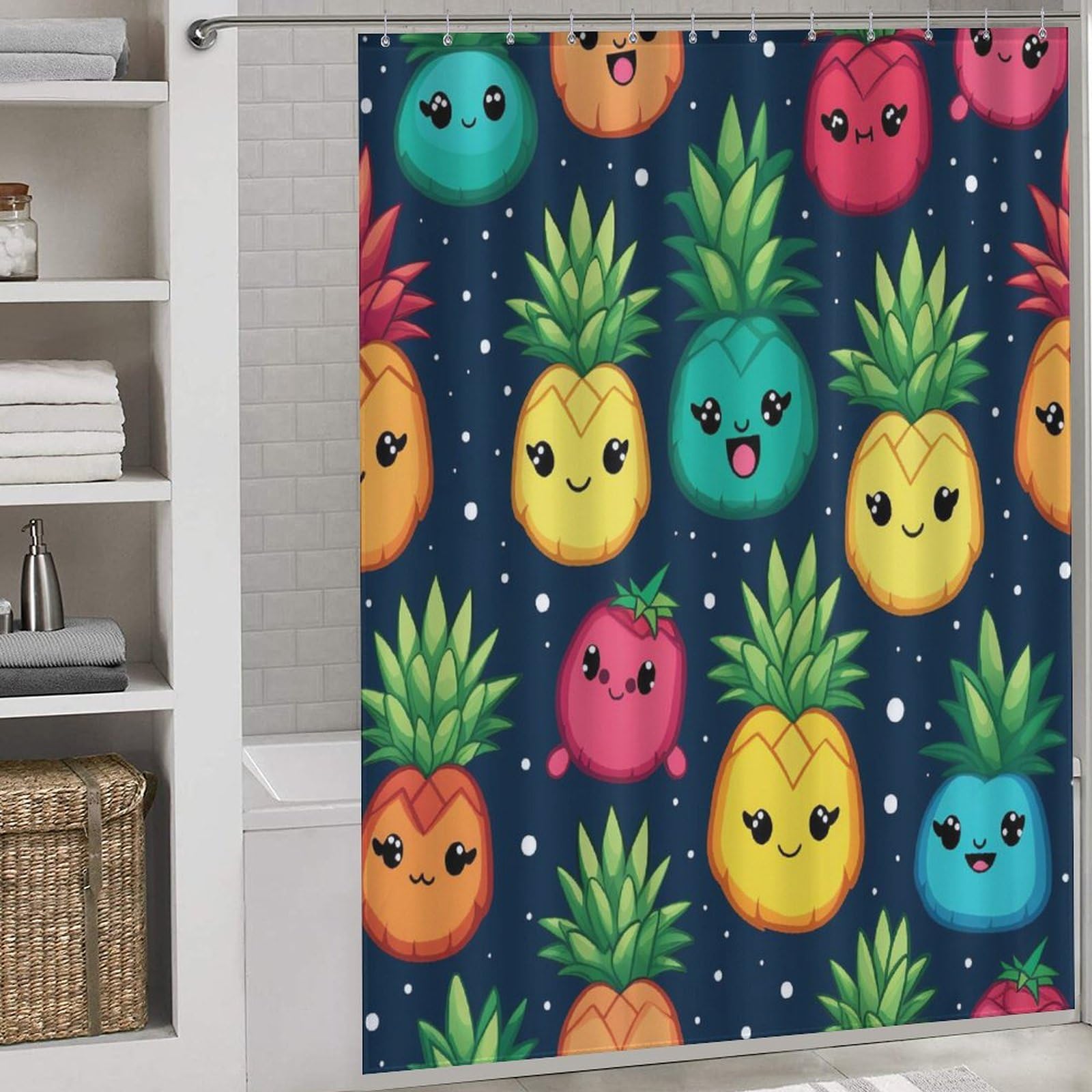Ananas aux fruits rideau douche imperméable lavable rideau salle de bain baignoire 168x183cm
