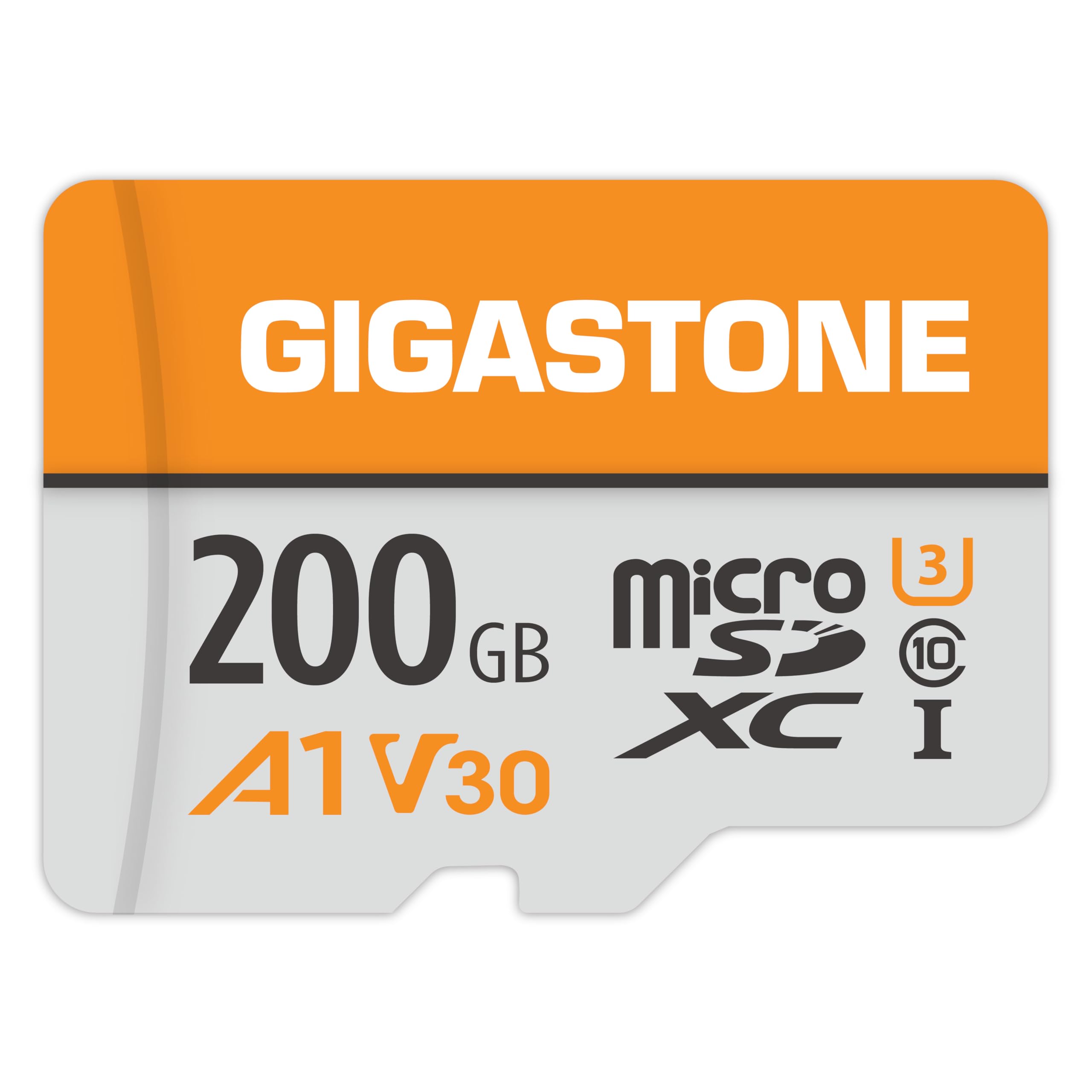 GIGASTONE 200GB Micro SD Card 2-Pack, A1 V30, 4K Video Recording, Compatible with Security Camera, Dash Cam, Drone, 100MB/s MicroSDXC Memory Card UHS-I V30 Class 10, with Adapter