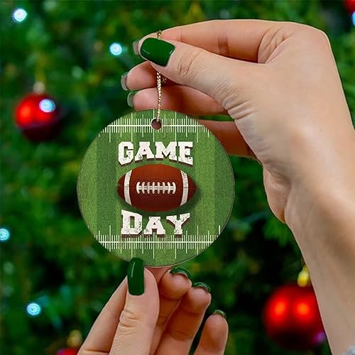 Miniatura 4 de Cheyan Divertido Día de Juego Fútbol Navidad Porcelana Ornamento Decoración del Hogar Colgantes de Navidad Fútbol Pintado Árbol de Navidad