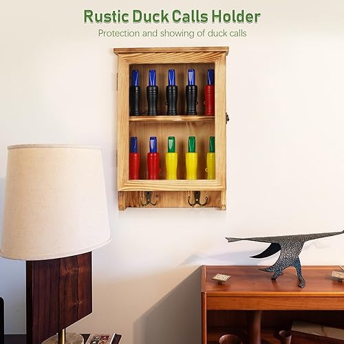 Miniatura 2 de Creproly Soporte para llamadas de pato, soporte para llamadas, regalos de caza de patos, decoración de pared, soporte de pared visible de madera