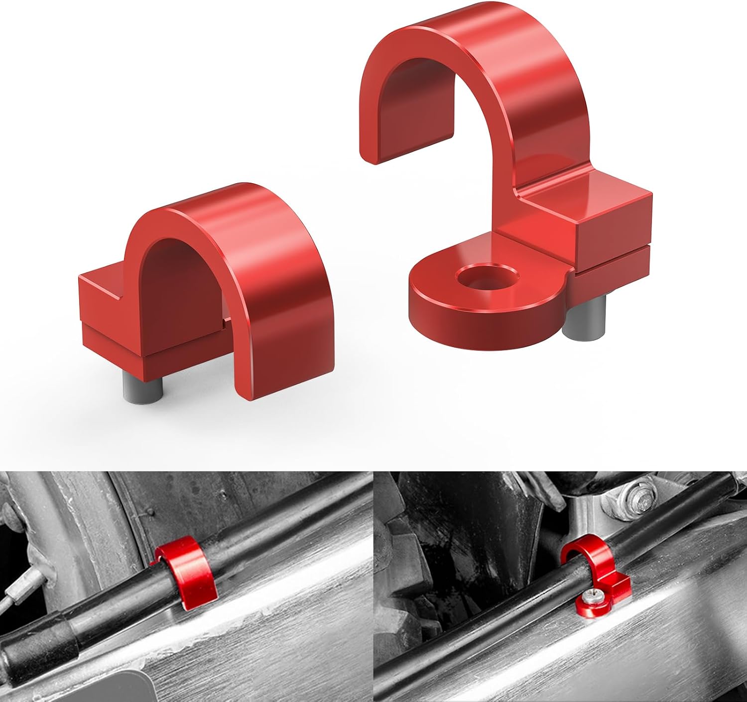 NICECNC Dirt Bike 2PCS Rear Brake Hose Line Clamp Guide Compatible with Honda XR650L 1993-2022 VTR1000F 1998-2005 CR80R 1992-2002 CR85R 2003-2007 CR80RB 1996-2002 CR85RB 2003-2007,See Fitment